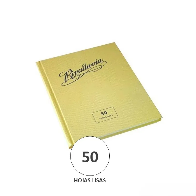 Cuaderno Tapa Dura Rivadavia Liso 50 Hojas