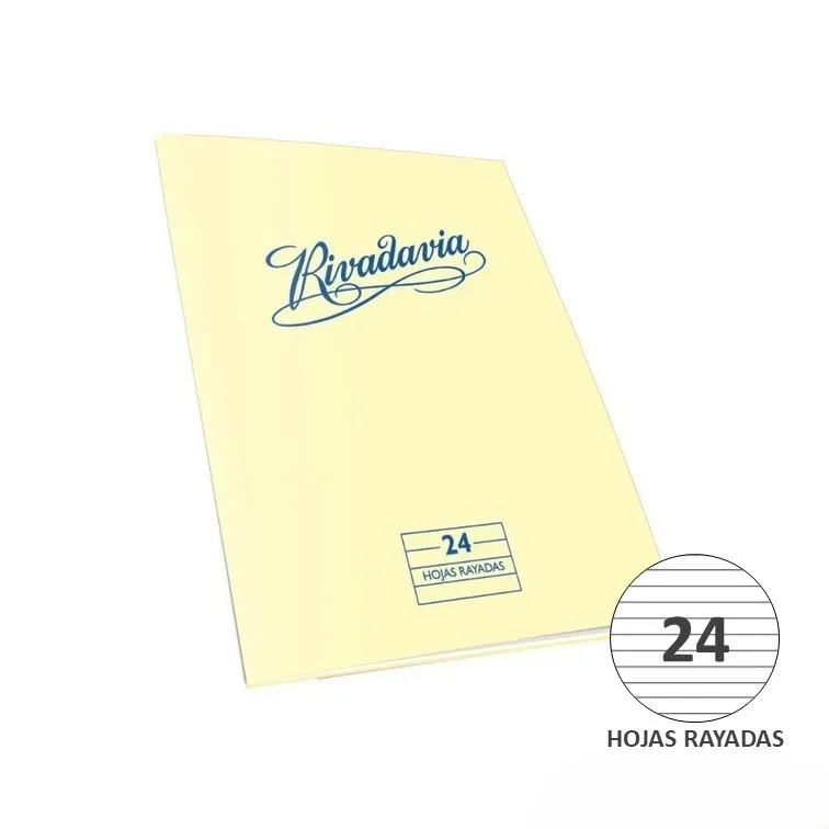 Cuaderno Tapa Blanda Rivadavia 24 Hojas