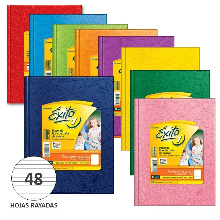 Cuaderno Tapa Dura Éxito Forrado 48 Hojas