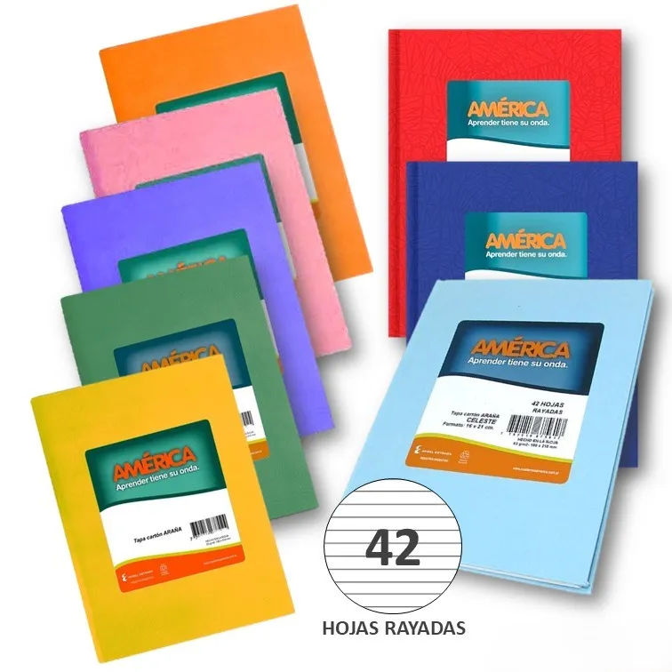 Cuaderno Tapa Dura América 42 Hojas