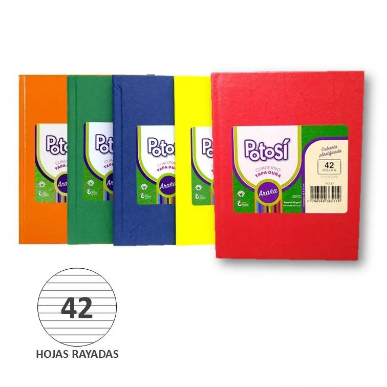 Cuaderno Tapa Dura Potosí 42 Hojas Color