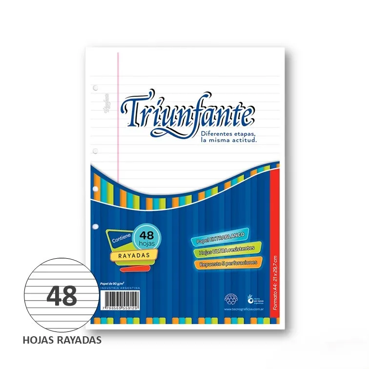 Repuesto A4 Triunfante 48 Hojas