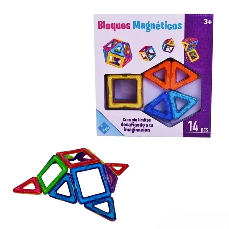 Juego Fibro Bloques Magnéticos 14 Piezas