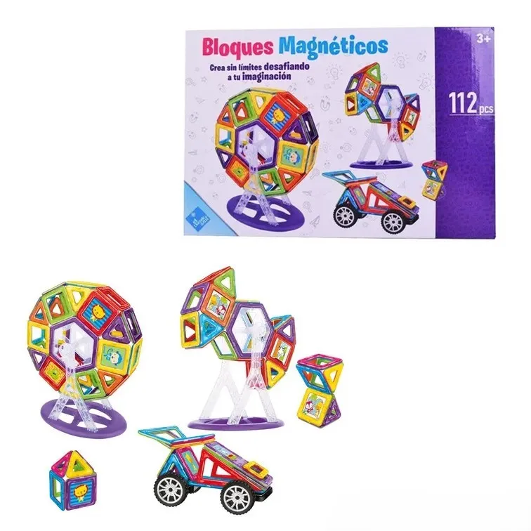 Juego Fibro Bloques Magnéticos 112 Piezas
