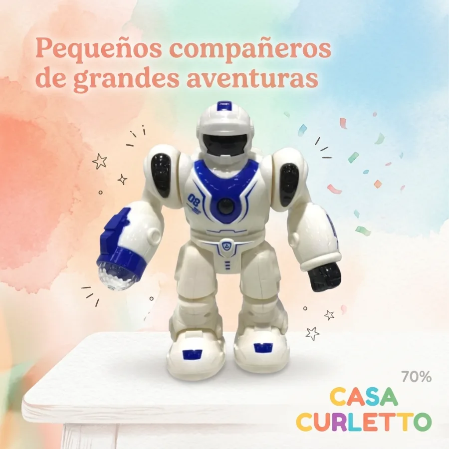Robot a Pilas con Luz,y Sonido