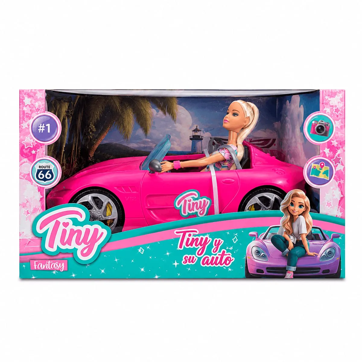 Muñeca Tiny y su Auto Deportivo en Caja