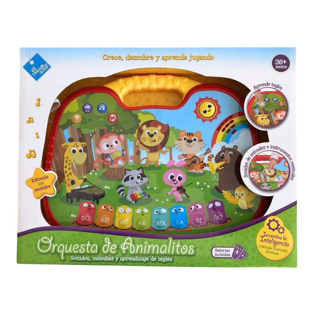 Piano Musical Orquesta de Animales en Caja