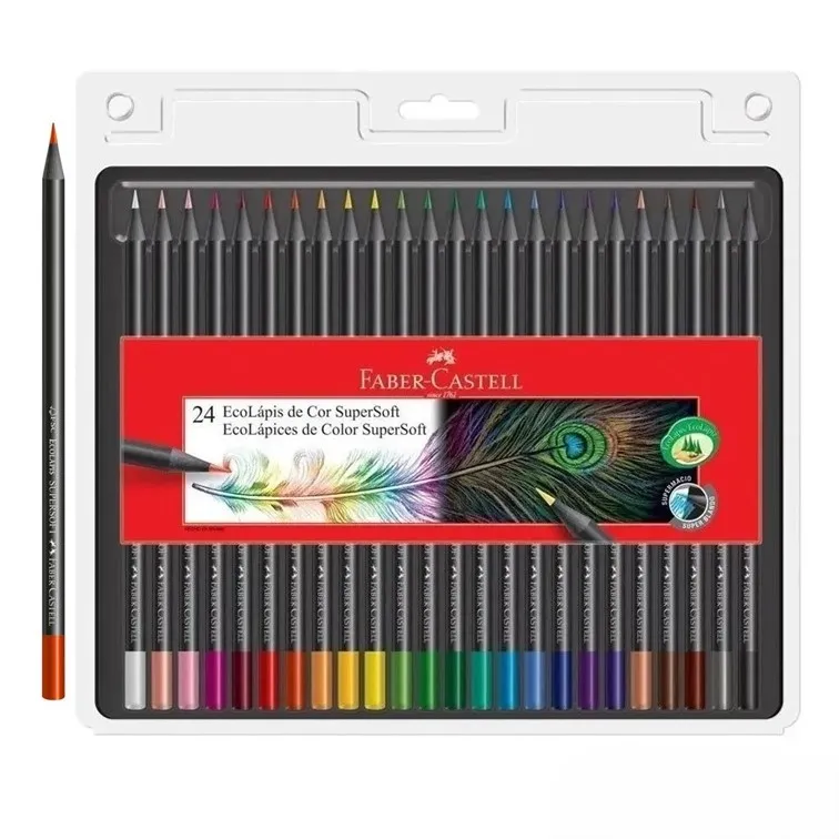 Lápices de Colores Faber Supersoft x24 Largos