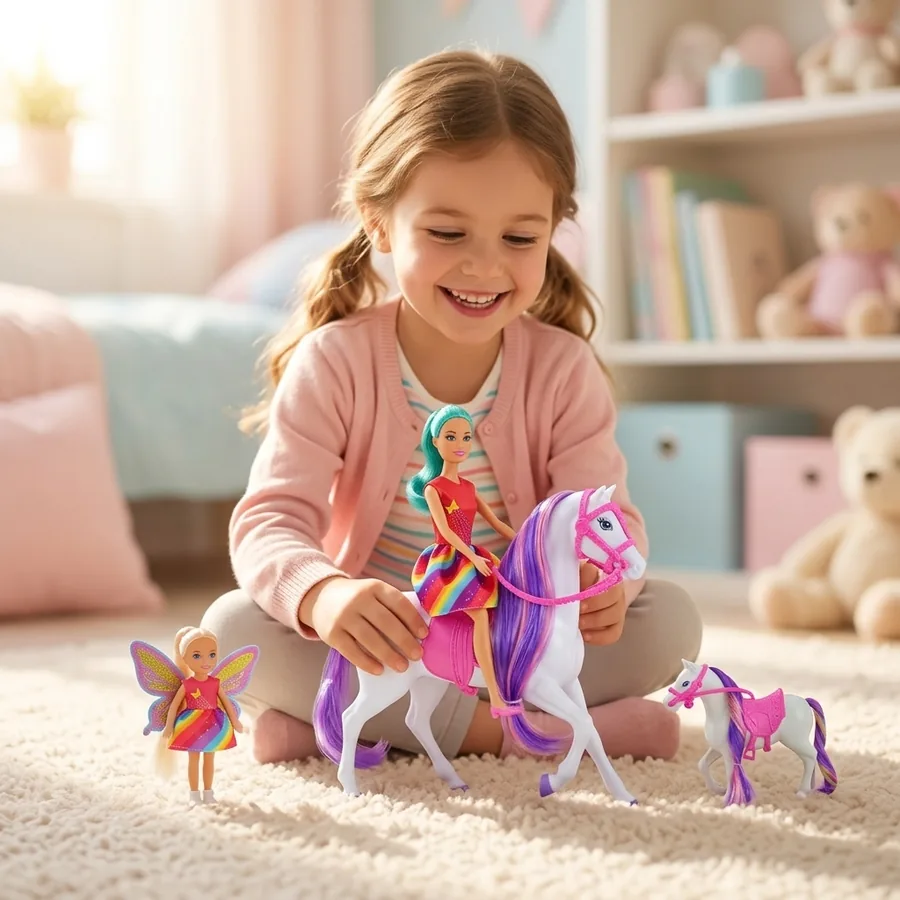 Muñeca Tiny Hada y su Unicornio