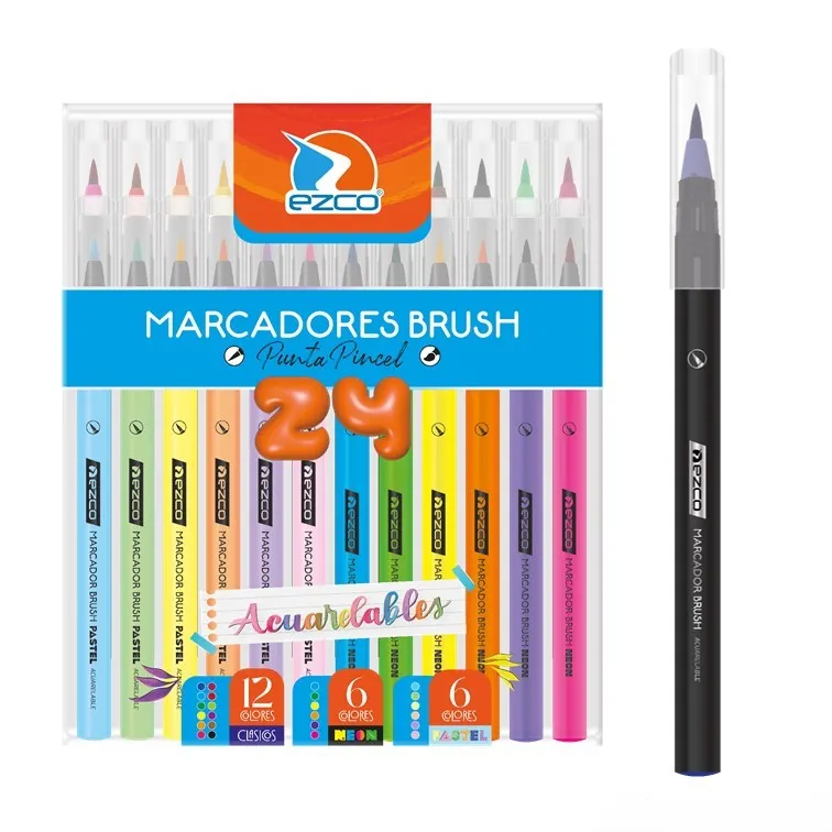 Fibras Pincel Ezco Surtidas x24 Unidades