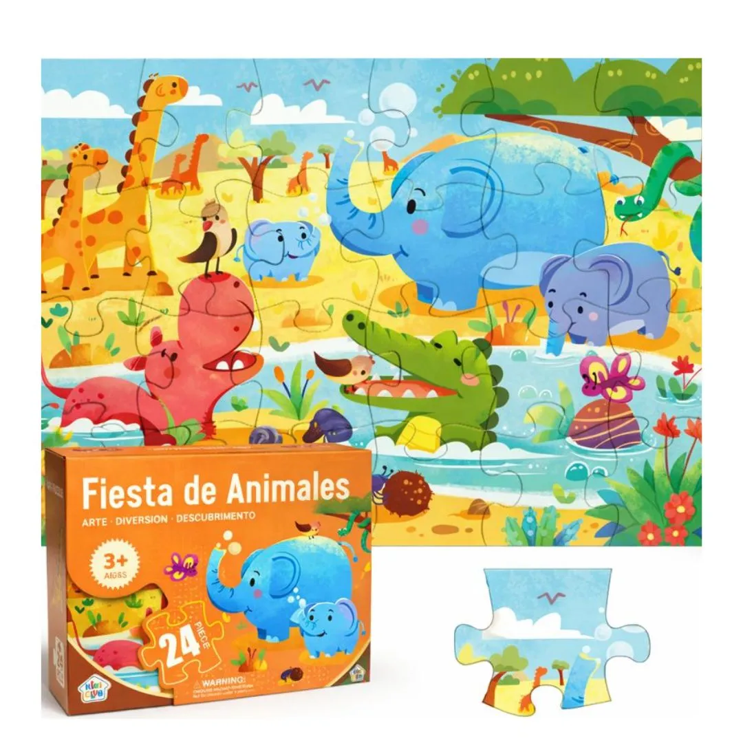 Rompecabezas Fiesta de Animales 24 Piezas en Caja