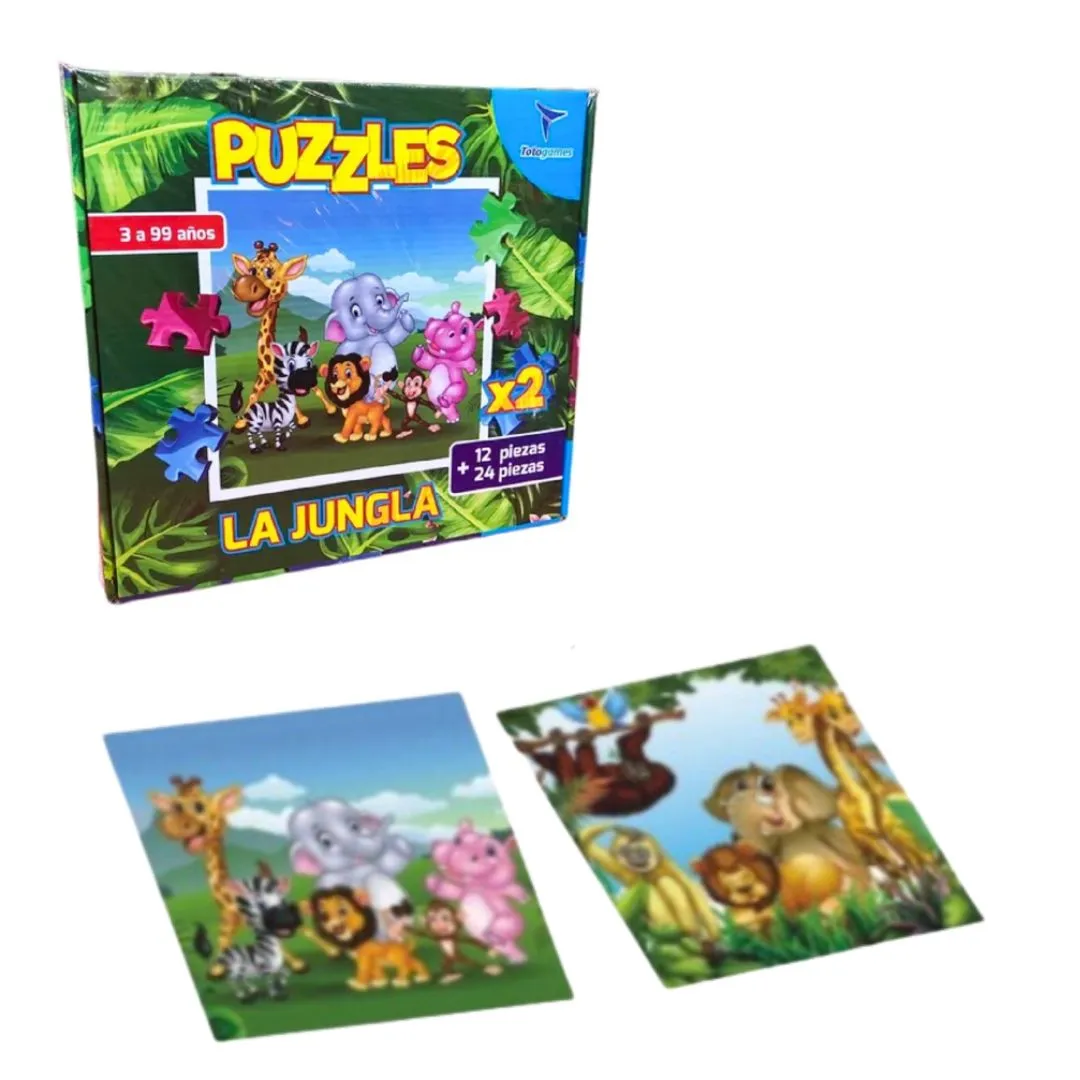 Rompecabezas Puzzles 12 y 24 Piezas Jungla